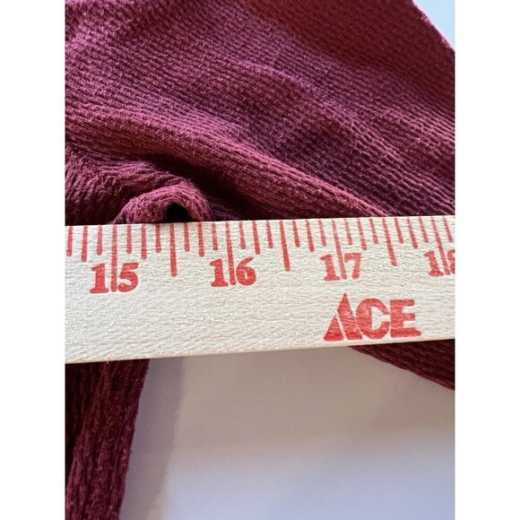 Y2K Lucky Tees maroon thermal silver beaded peace yoga graphic S festival - Picture 6 of 9